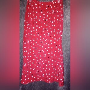 Leslie Fay Red and White Polka Dot Pencil Skirt